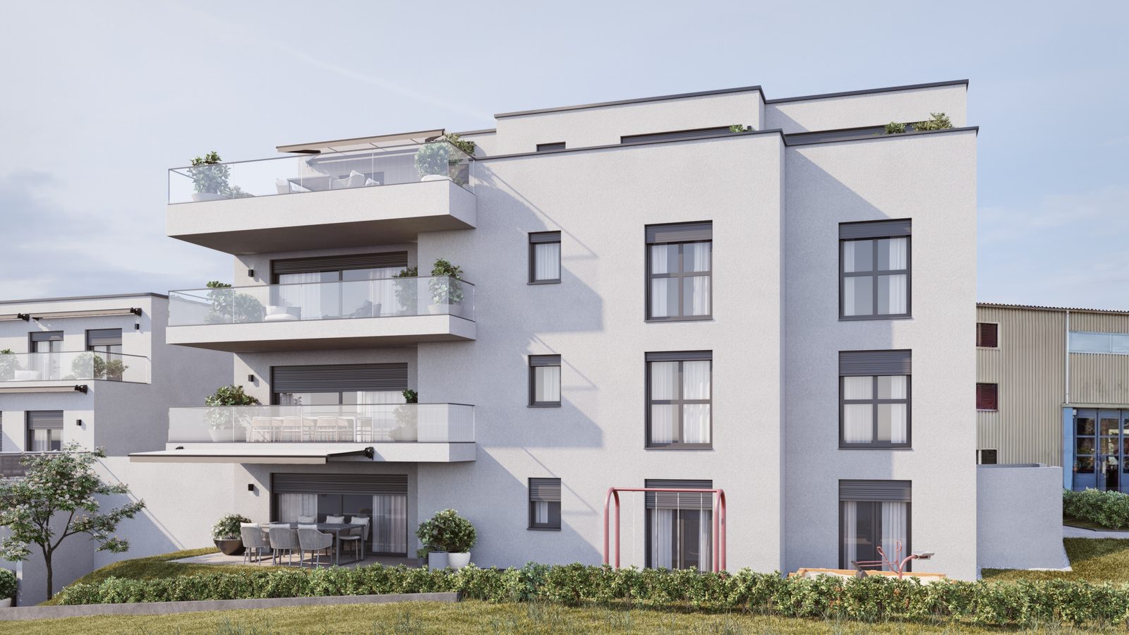 Neubau Villa und vier Eigentumswohnungen in Zollikofen — Visualisierung