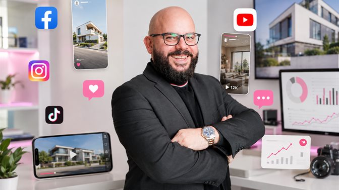 Immobilienanzeige auf Social Media am Smartphone